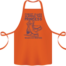 This Princess Wears Ice Skates Skater Cotton Apron 100% Organic Orange