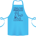 This Princess Wears Ice Skates Skater Cotton Apron 100% Organic Turquoise