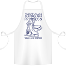 This Princess Wears Ice Skates Skater Cotton Apron 100% Organic White