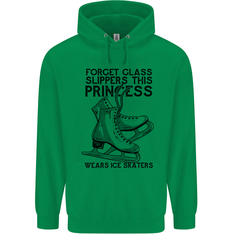 This Princess Wears Ice Skates Skater Funny Childrens Kids Hoodie Irish Green