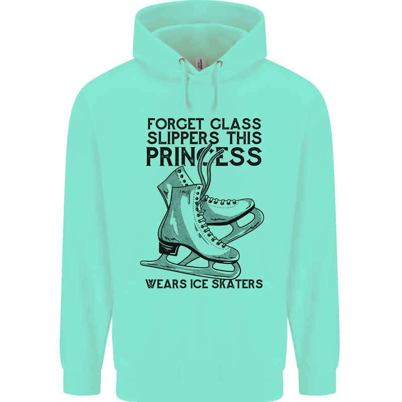 This Princess Wears Ice Skates Skater Funny Childrens Kids Hoodie Peppermint
