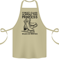 This Princess Wears Ice Skates Skater Funny Cotton Apron 100% Organic Khaki