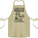 This Princess Wears Ice Skates Skater Funny Cotton Apron 100% Organic Khaki