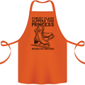 This Princess Wears Ice Skates Skater Funny Cotton Apron 100% Organic Orange