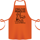 This Princess Wears Ice Skates Skater Funny Cotton Apron 100% Organic Orange