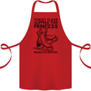 This Princess Wears Ice Skates Skater Funny Cotton Apron 100% Organic Red