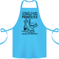 This Princess Wears Ice Skates Skater Funny Cotton Apron 100% Organic Turquoise