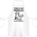 This Princess Wears Ice Skates Skater Funny Cotton Apron 100% Organic White
