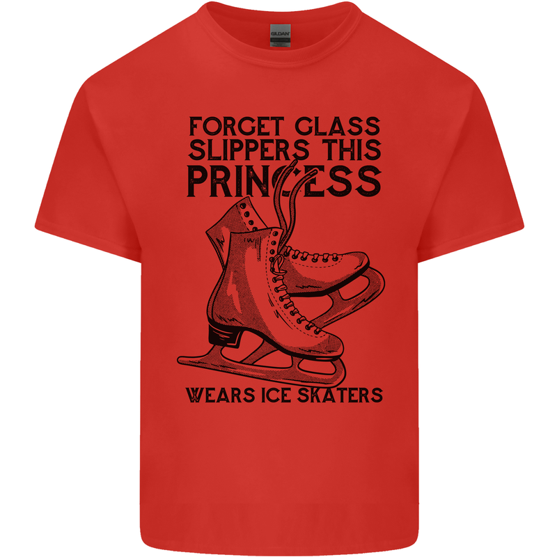 This Princess Wears Ice Skates Skater Funny Kids T-Shirt Childrens Red