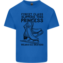 This Princess Wears Ice Skates Skater Funny Kids T-Shirt Childrens Royal Blue