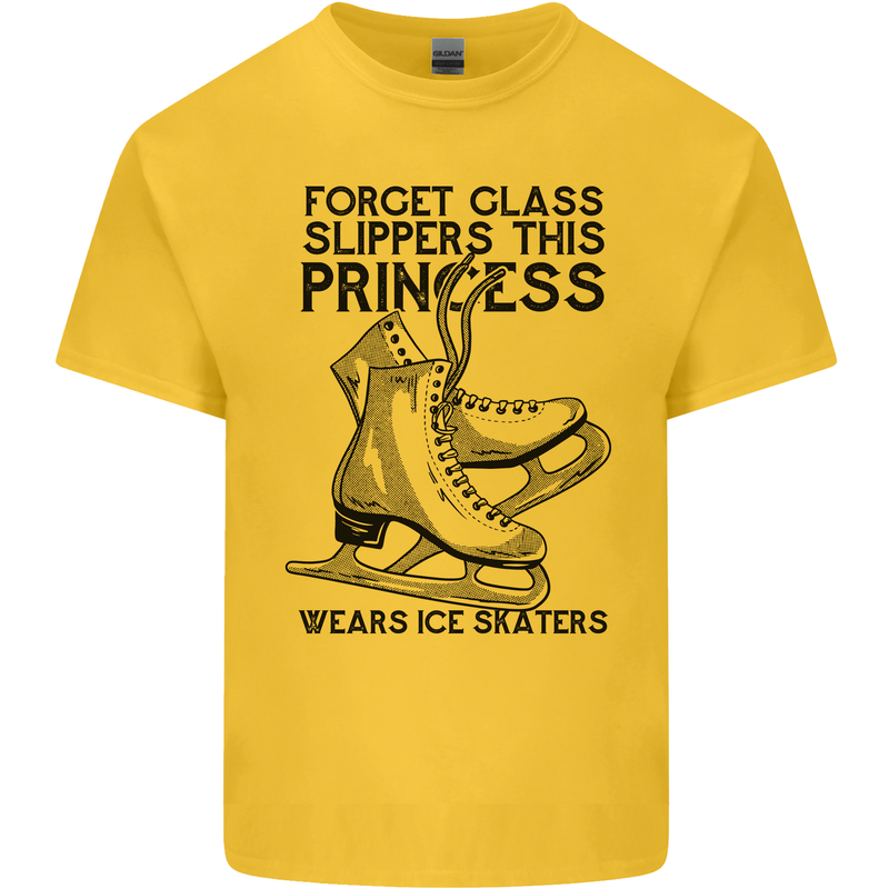 This Princess Wears Ice Skates Skater Funny Kids T-Shirt Childrens Yellow