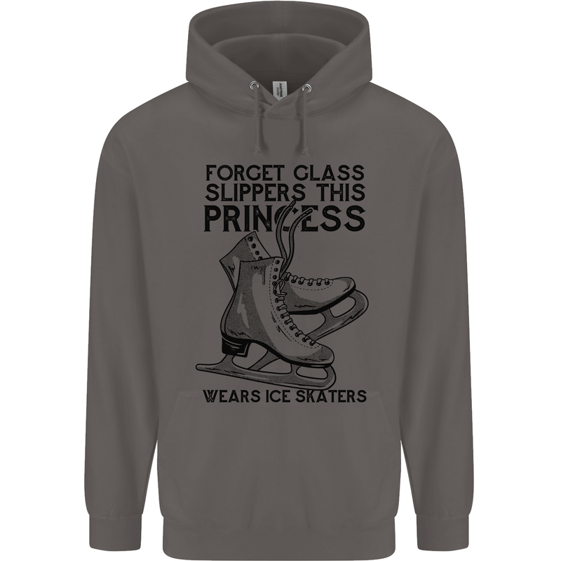 This Princess Wears Ice Skates Skater Funny Mens 80% Cotton Hoodie Charcoal