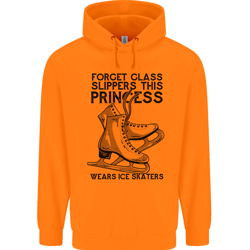This Princess Wears Ice Skates Skater Funny Mens 80% Cotton Hoodie Orange