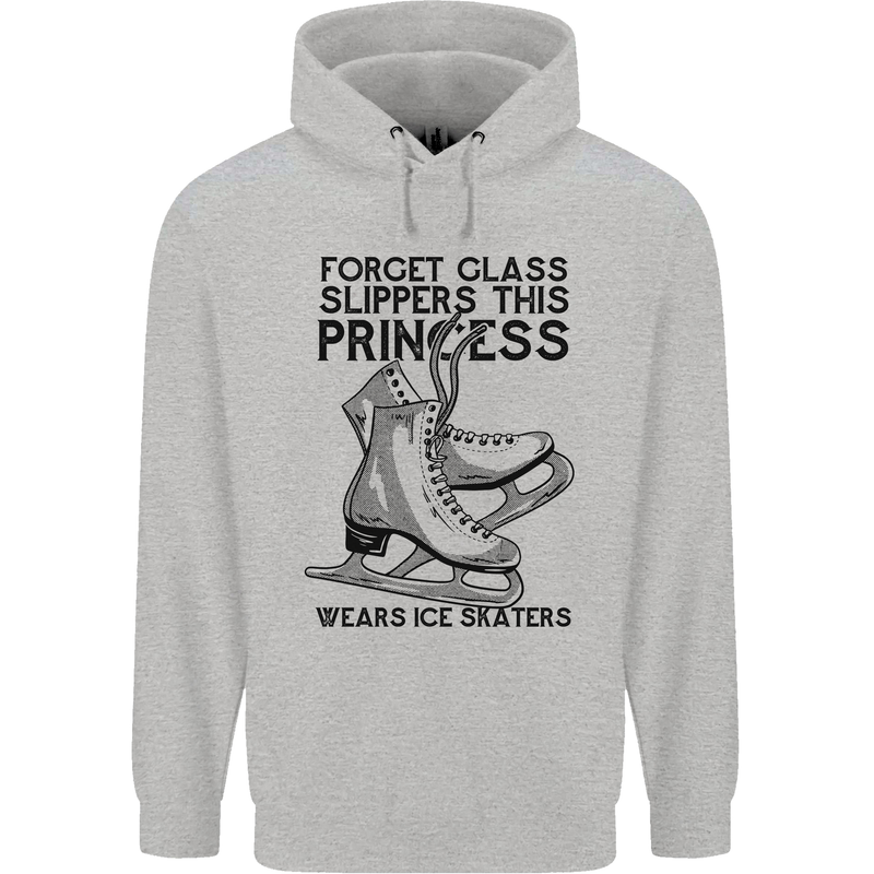 This Princess Wears Ice Skates Skater Funny Mens 80% Cotton Hoodie Sports Grey