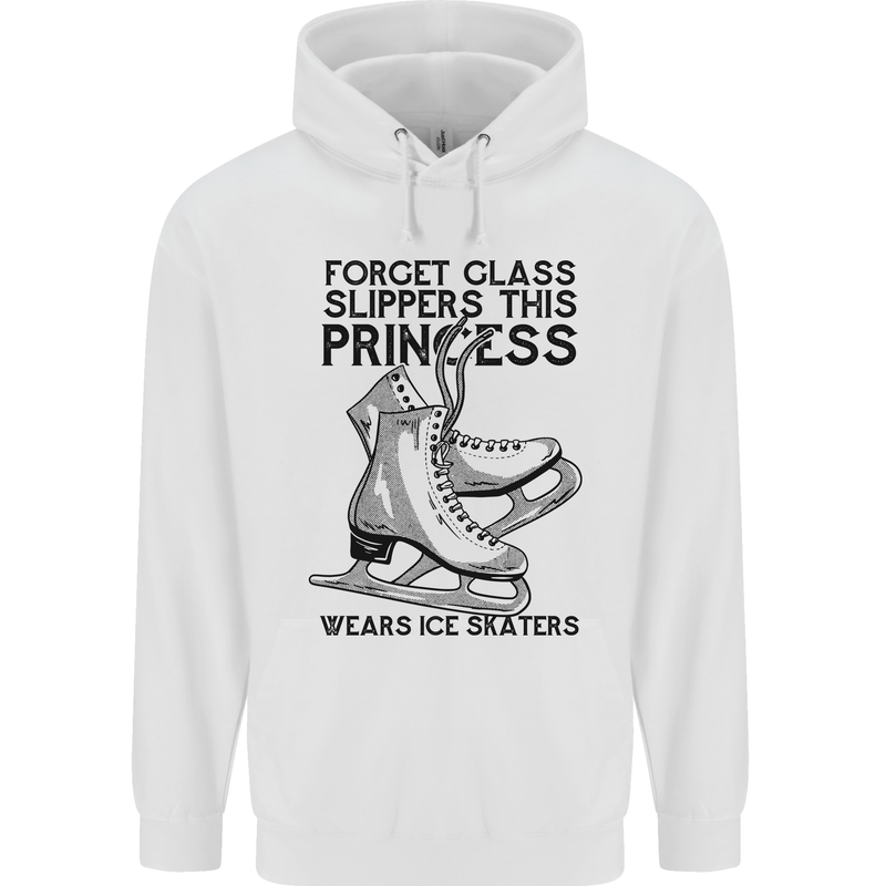 This Princess Wears Ice Skates Skater Funny Mens 80% Cotton Hoodie White