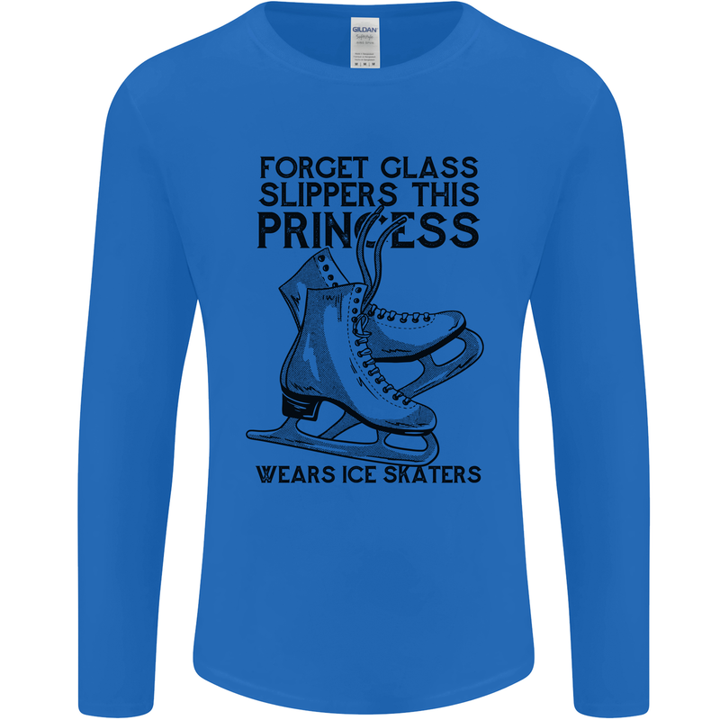 This Princess Wears Ice Skates Skater Funny Mens Long Sleeve T-Shirt Royal Blue