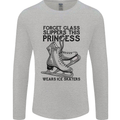 This Princess Wears Ice Skates Skater Funny Mens Long Sleeve T-Shirt Sports Grey