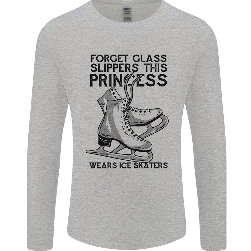 This Princess Wears Ice Skates Skater Funny Mens Long Sleeve T-Shirt Sports Grey