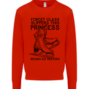 This Princess Wears Ice Skates Skater Funny Mens Sweatshirt Jumper Bright Red