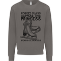 This Princess Wears Ice Skates Skater Funny Mens Sweatshirt Jumper Charcoal