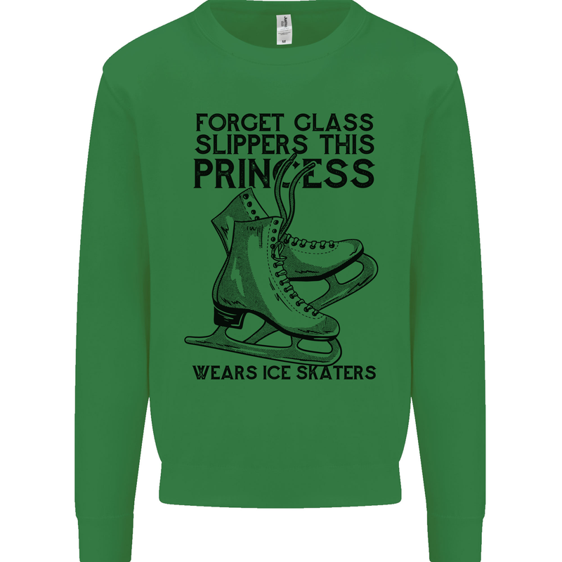 This Princess Wears Ice Skates Skater Funny Mens Sweatshirt Jumper Irish Green