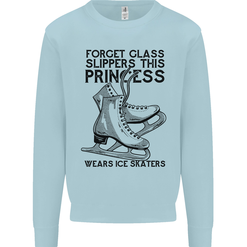This Princess Wears Ice Skates Skater Funny Mens Sweatshirt Jumper Light Blue