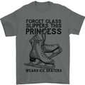 This Princess Wears Ice Skates Skater Funny Mens T-Shirt 100% Cotton Charcoal