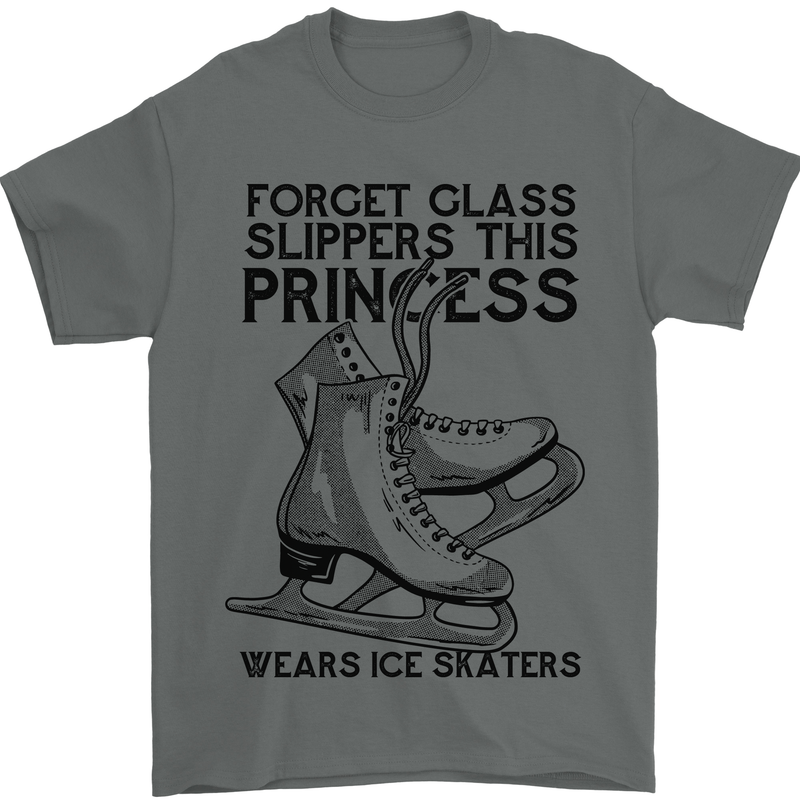 This Princess Wears Ice Skates Skater Funny Mens T-Shirt 100% Cotton Charcoal