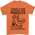 This Princess Wears Ice Skates Skater Funny Mens T-Shirt 100% Cotton Orange