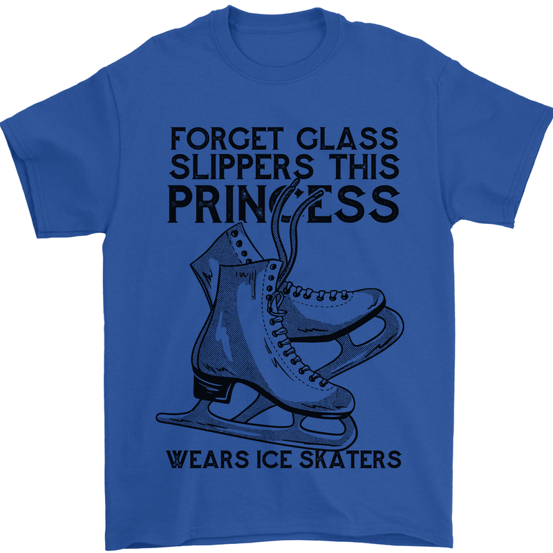This Princess Wears Ice Skates Skater Funny Mens T-Shirt 100% Cotton Royal Blue