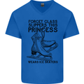 This Princess Wears Ice Skates Skater Funny Mens V-Neck Cotton T-Shirt Royal Blue