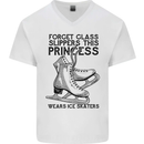 This Princess Wears Ice Skates Skater Funny Mens V-Neck Cotton T-Shirt White