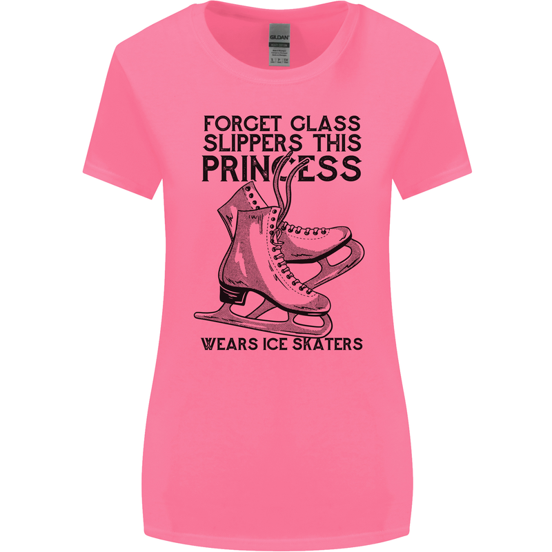 This Princess Wears Ice Skates Skater Funny Womens Wider Cut T-Shirt Azalea