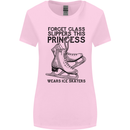 This Princess Wears Ice Skates Skater Funny Womens Wider Cut T-Shirt Light Pink