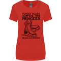This Princess Wears Ice Skates Skater Funny Womens Wider Cut T-Shirt Red