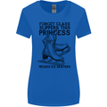 This Princess Wears Ice Skates Skater Funny Womens Wider Cut T-Shirt Royal Blue