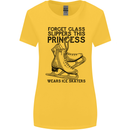 This Princess Wears Ice Skates Skater Funny Womens Wider Cut T-Shirt Yellow