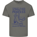 This Princess Wears Ice Skates Skater Mens Cotton T-Shirt Tee Top Charcoal