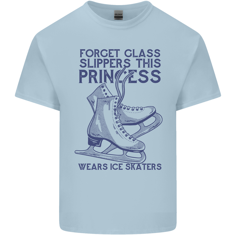 This Princess Wears Ice Skates Skater Mens Cotton T-Shirt Tee Top Light Blue
