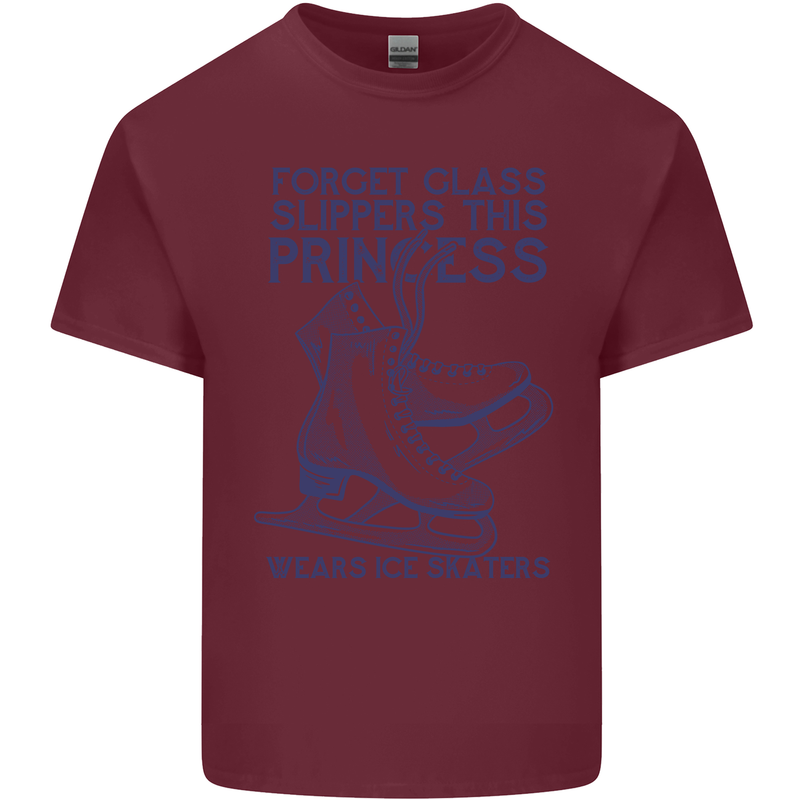 This Princess Wears Ice Skates Skater Mens Cotton T-Shirt Tee Top Maroon