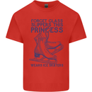 This Princess Wears Ice Skates Skater Mens Cotton T-Shirt Tee Top Red