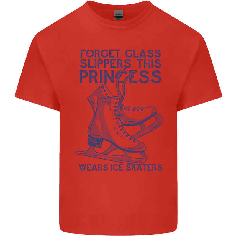 This Princess Wears Ice Skates Skater Mens Cotton T-Shirt Tee Top Red