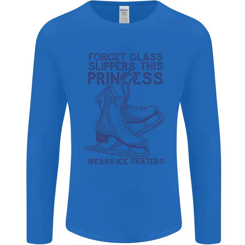 This Princess Wears Ice Skates Skater Mens Long Sleeve T-Shirt Royal Blue