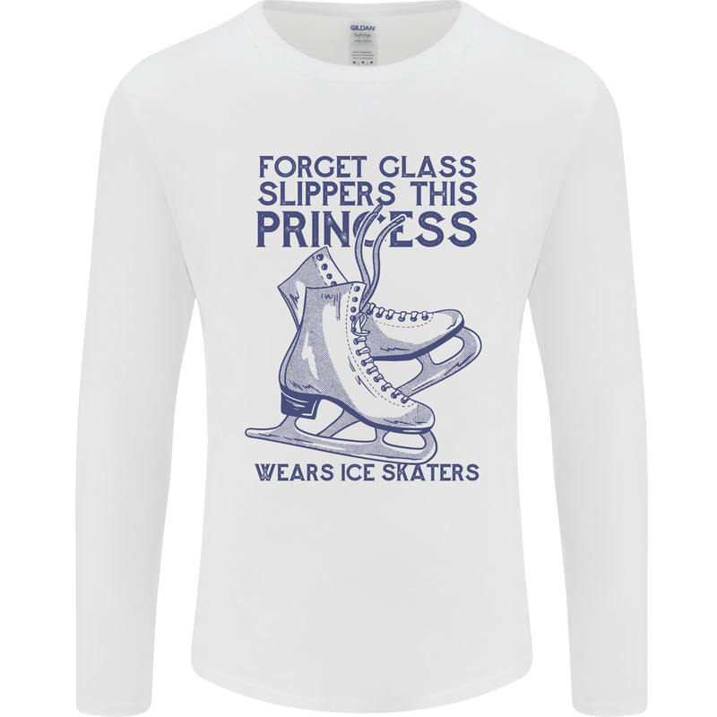 This Princess Wears Ice Skates Skater Mens Long Sleeve T-Shirt White