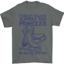 This Princess Wears Ice Skates Skater Mens T-Shirt 100% Cotton Charcoal