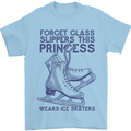 This Princess Wears Ice Skates Skater Mens T-Shirt 100% Cotton Light Blue