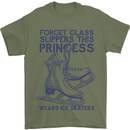 This Princess Wears Ice Skates Skater Mens T-Shirt 100% Cotton Military Green