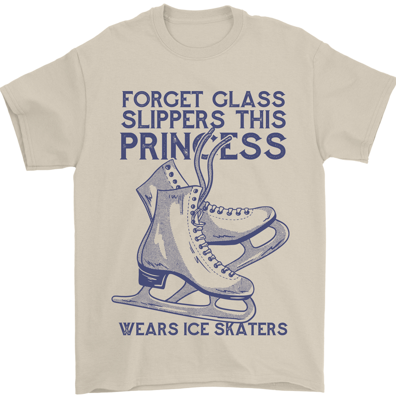 This Princess Wears Ice Skates Skater Mens T-Shirt 100% Cotton Sand