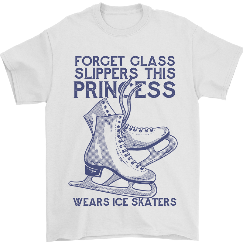 This Princess Wears Ice Skates Skater Mens T-Shirt 100% Cotton White