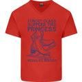 This Princess Wears Ice Skates Skater Mens V-Neck Cotton T-Shirt Red